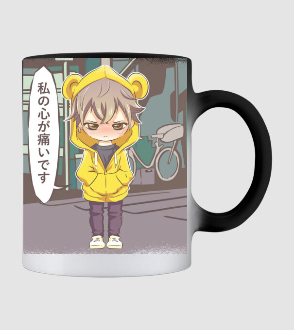Anime Manga scenă model negru pe tricou