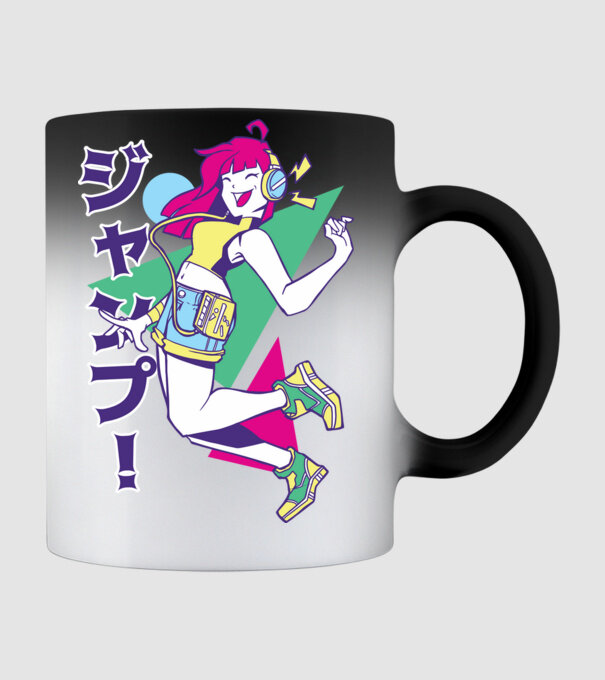Anime fată retro model negru pe tricou
