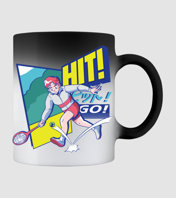 Anime Jucător de tenis băiat model negru pe tricou