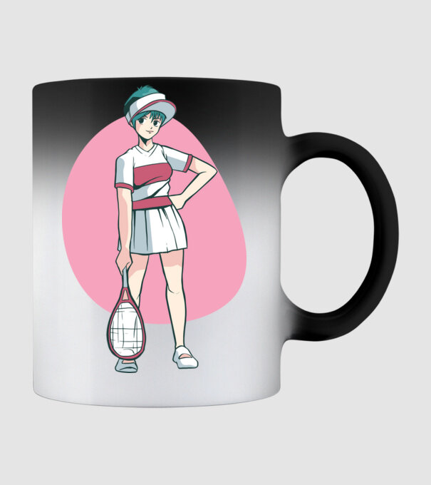 Anime Jucător de tenis fată model negru pe tricou