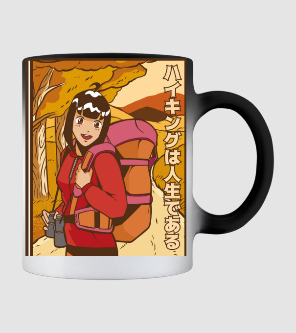 Anime fată Excursionistă model negru pe tricou