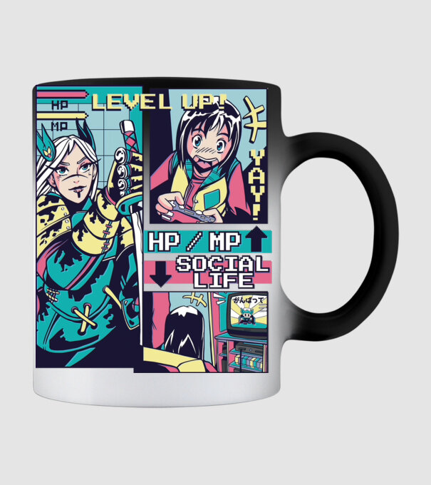 Anime Vaporwave benzi desenate model negru pe tricou