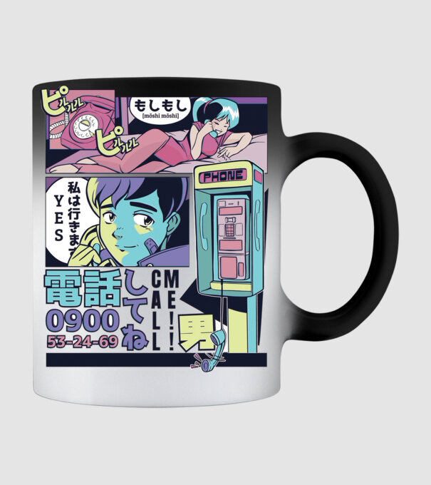 Anime Vaporwave benzi desenate model negru pe tricou