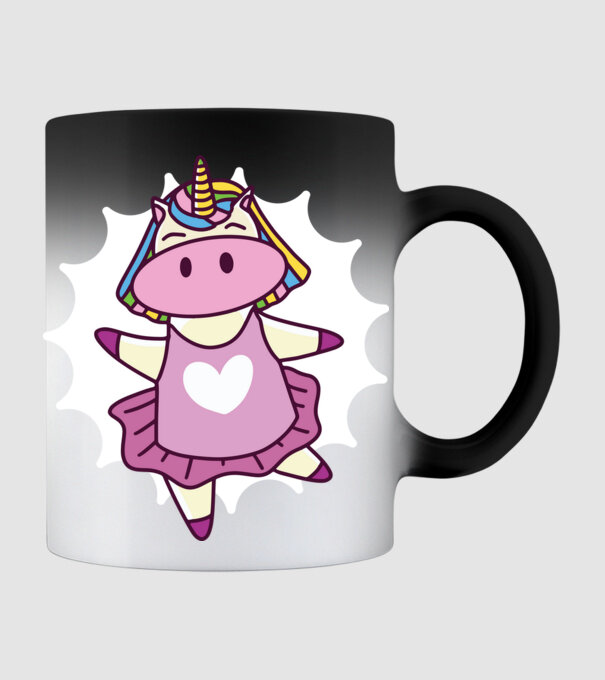 Unicorn dansator de balet model negru pe tricou