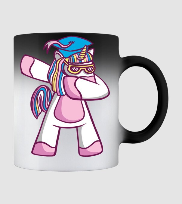 Unicorn Absolvent DAB model negru pe tricou