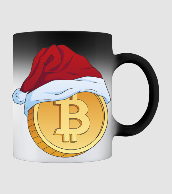 Crăciun Bitcoin model negru pe tricou