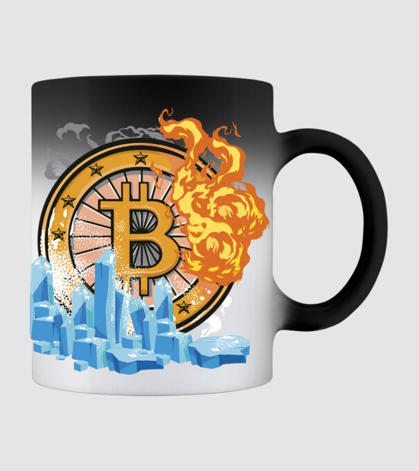 Logo Bitcoin model negru pe tricou