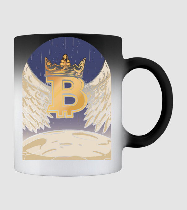 Bitcoin To The Moon Aselenizare model negru pe tricou