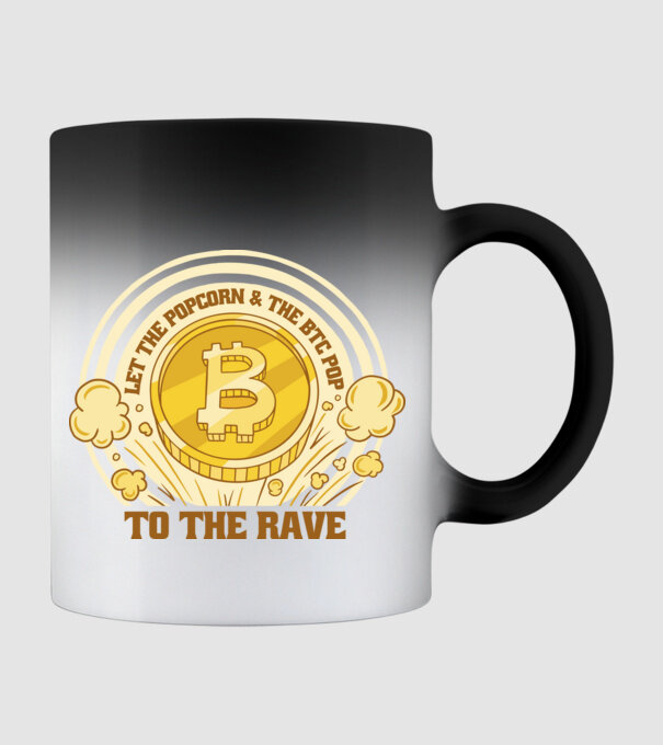 Bitcoin to the Rave model negru pe tricou