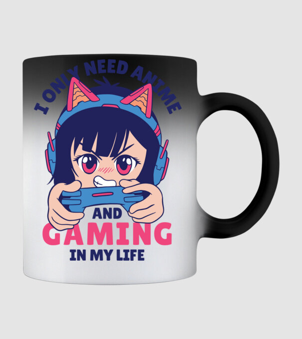 Am nevoie doar de Anime și Jocuri model negru pe tricou