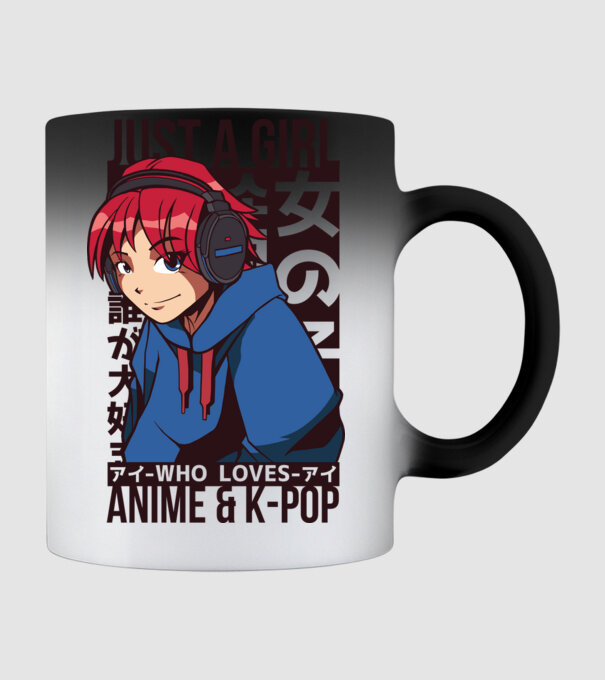 Doar o fată căreia îi place Anime și K-Pop model negru pe tricou