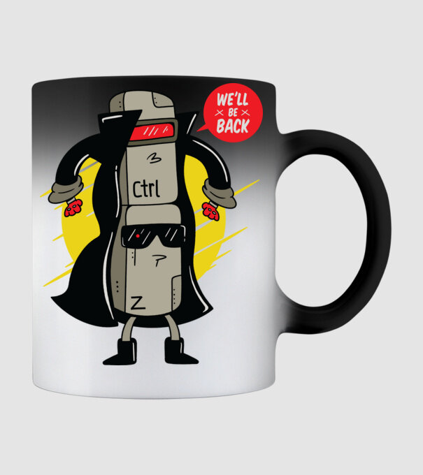 Ctrl Z Terminator Parodie model negru pe tricou