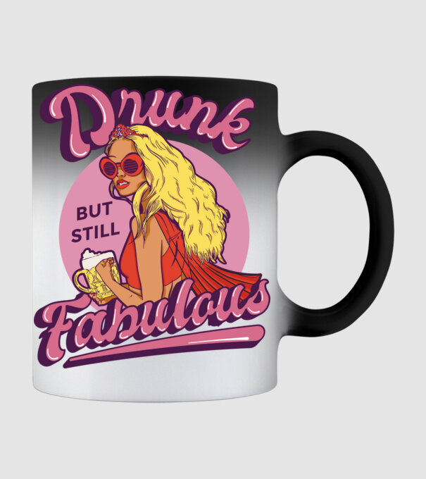 Drunk but still Fabulous model negru pe tricou