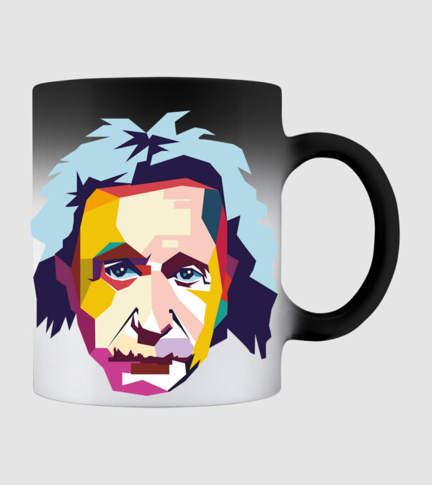 Einstein abstract model negru pe tricou