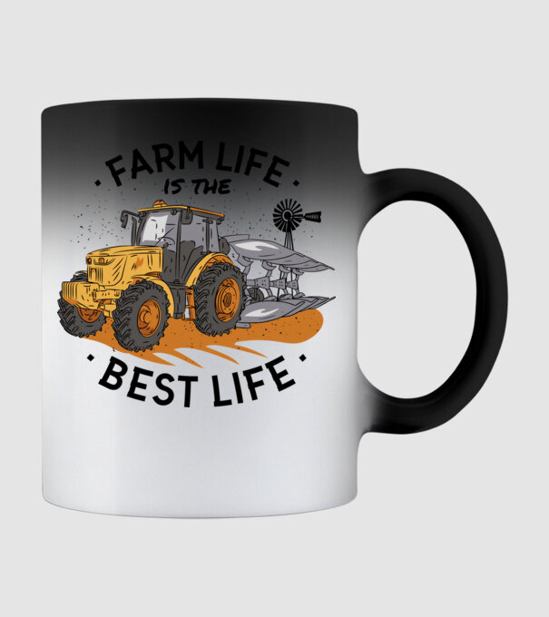 Farm Life is the Best Life Tractor model negru pe tricou