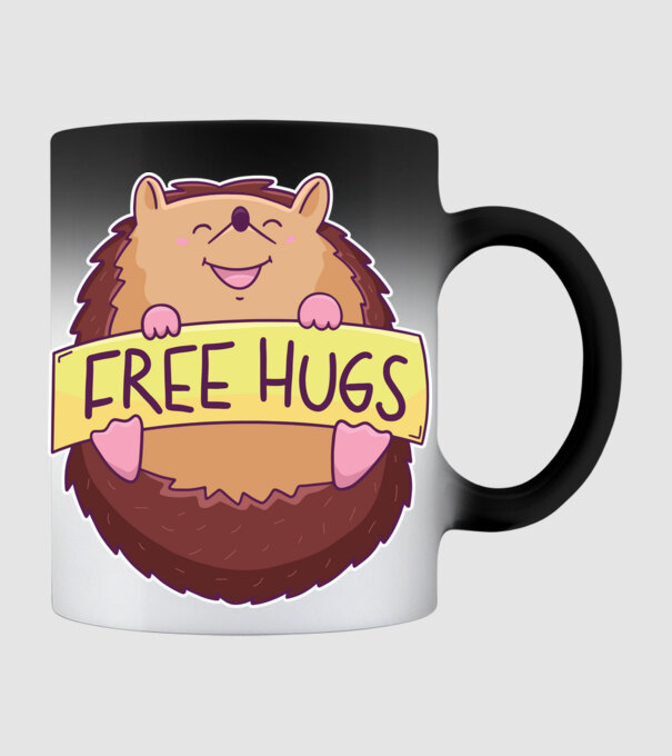 Free Hugs Arici model negru pe tricou