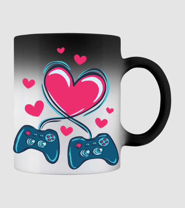 Dragoste Gamer model negru pe tricou