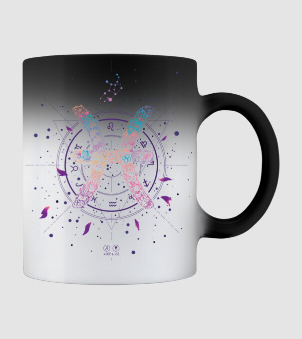 Pisces Zodiac model negru pe tricou