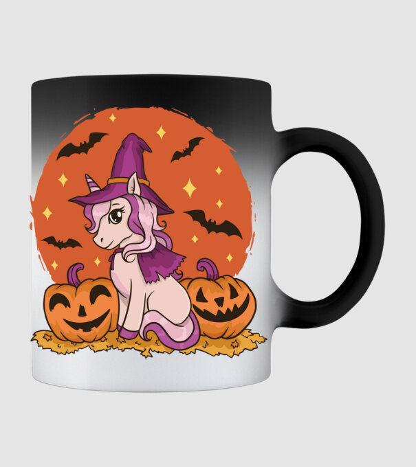 Unicorn Halloween model negru pe tricou