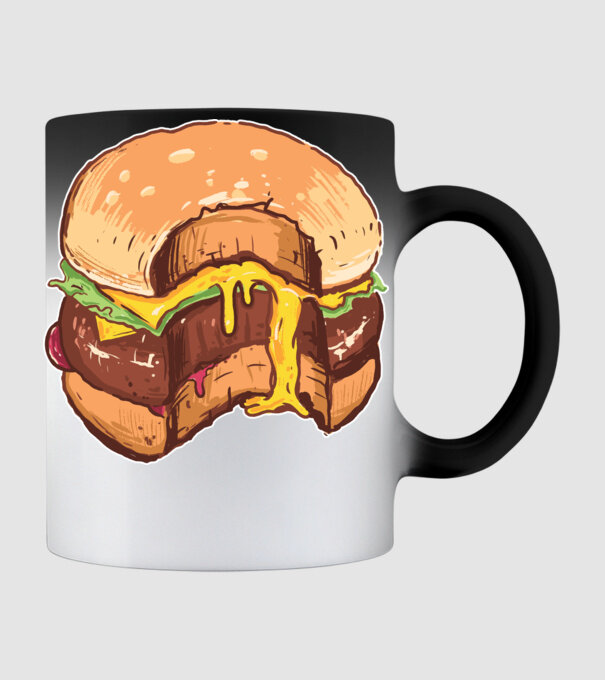 Hamburger model negru pe tricou
