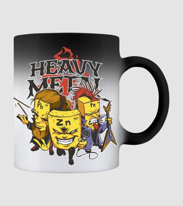 Elemente Heavy Metal model negru pe tricou
