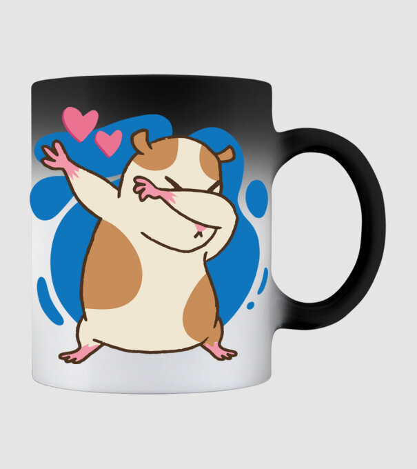 Hamster DAB model negru pe tricou