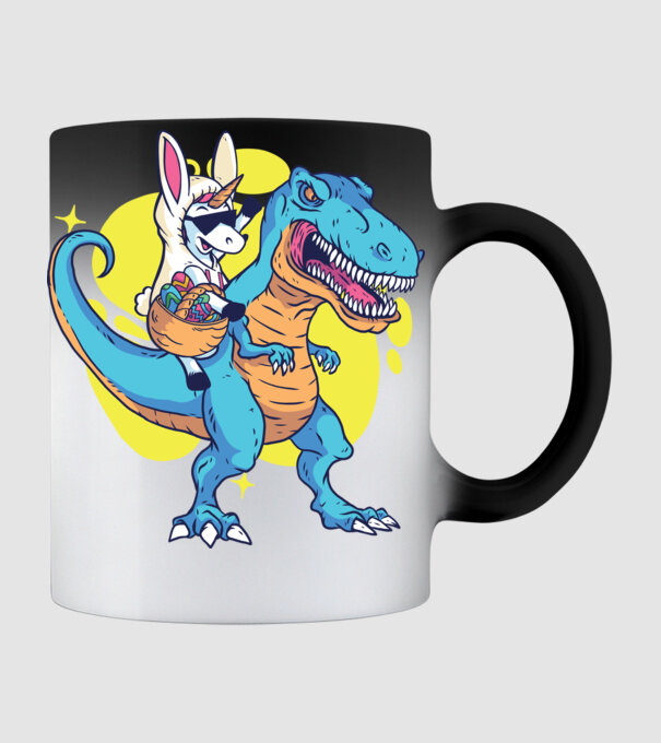 Dinozaur de Paște model negru pe tricou