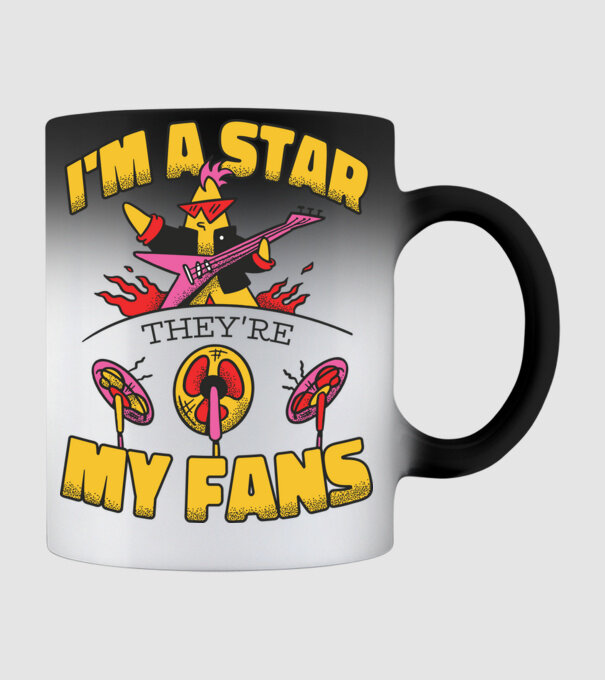 'I''m a Star, They''re my Fans' model negru pe tricou