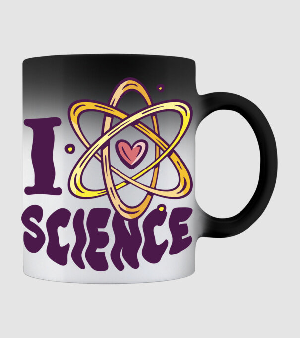 I Love Science știință model negru pe tricou