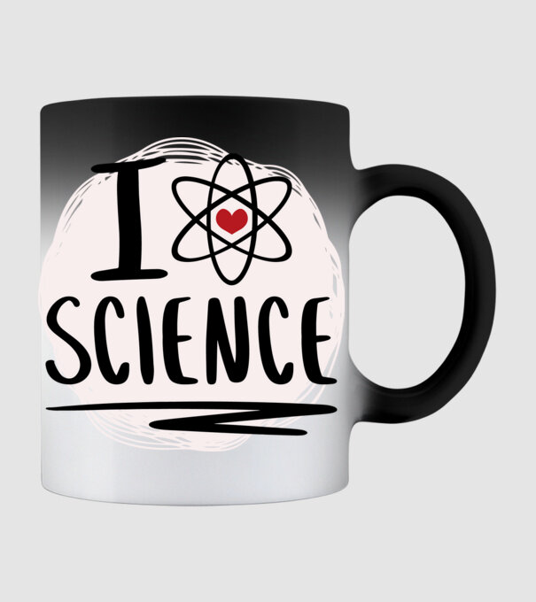 I Love Science știință model negru pe tricou