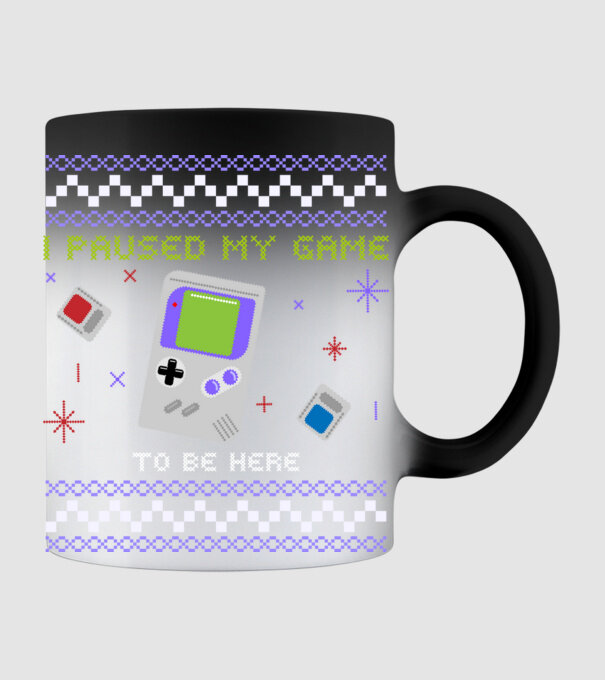 I paused my game to be here - Gamer pulovăr urât model negru pe tricou