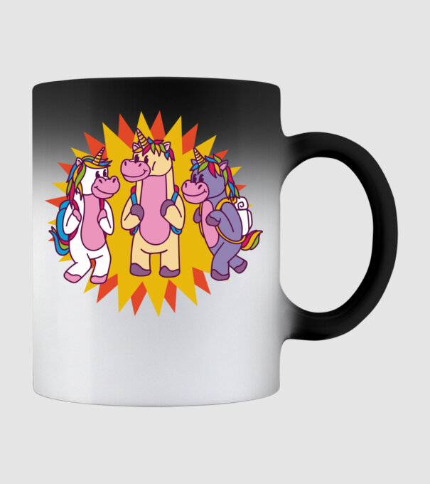 Unicorni școlari model negru pe tricou