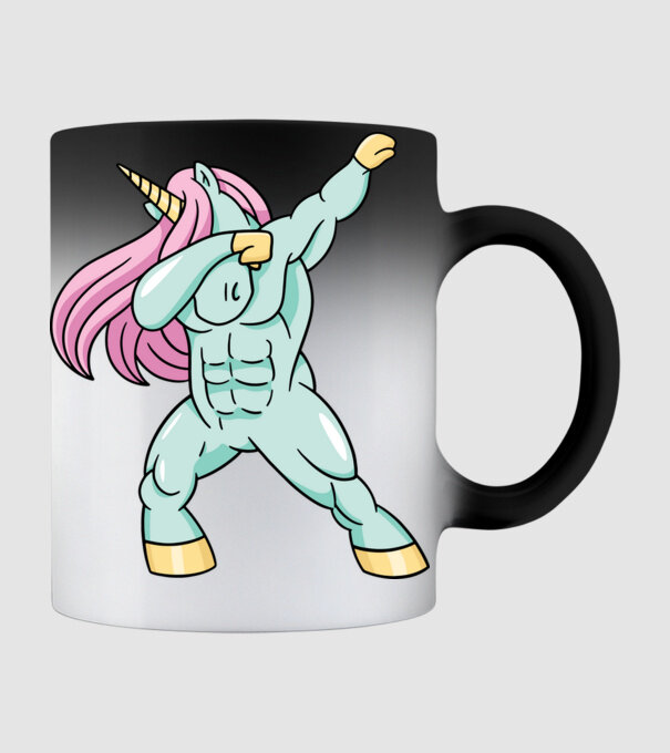 Unicorn Body Building DAB model negru pe tricou