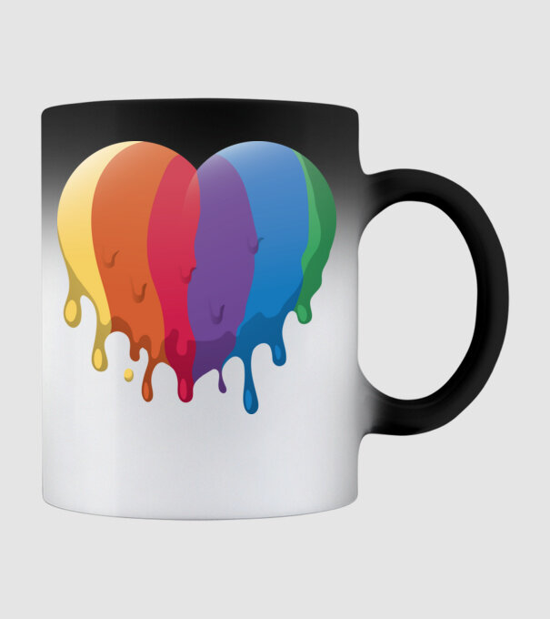 LGBTQ Inimă model negru pe tricou