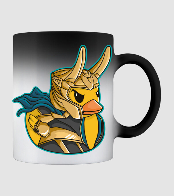 Rață Loki model negru pe tricou
