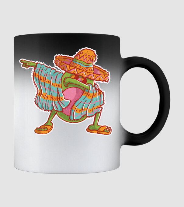 Avocado mexican DAB model negru pe tricou
