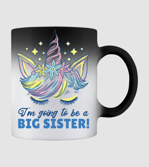 O să fiu un frate mai mare Unicorn model negru pe tricou