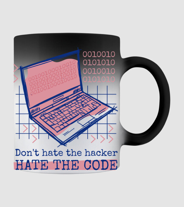 Nu urî hackerul, urăște codul model negru pe tricou