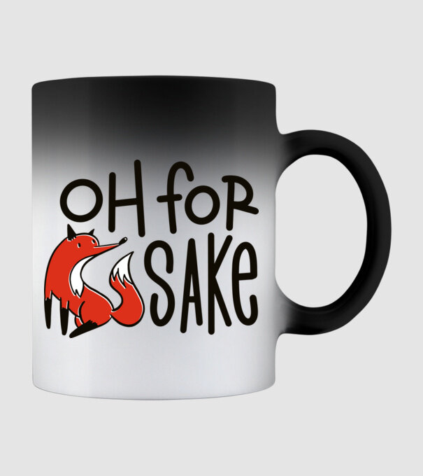 Oh for Fox Sake tricou cu vulpe model negru pe tricou