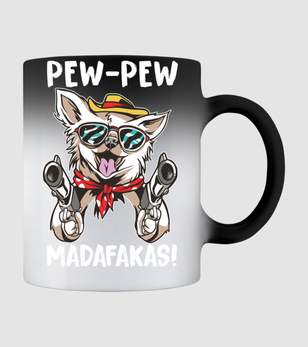 Pew Pew Pew Madafakas Chivava model negru pe tricou