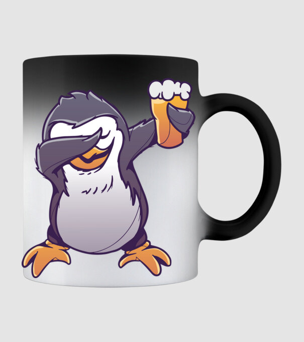 Pinguin cu Bere DAB model negru pe tricou
