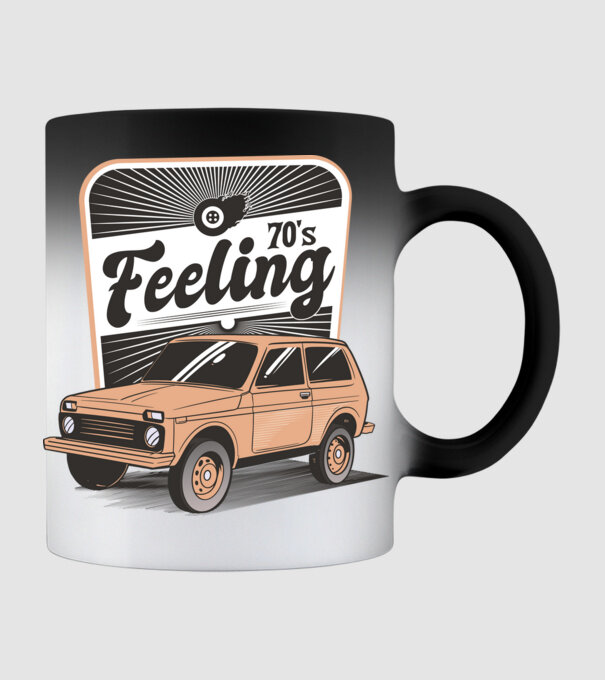 Mașină Retro anii 70 Lada Niva model negru pe tricou