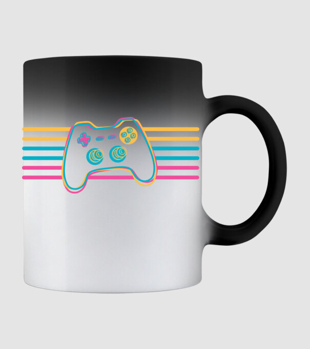 Gamer Controler Retro model negru pe tricou