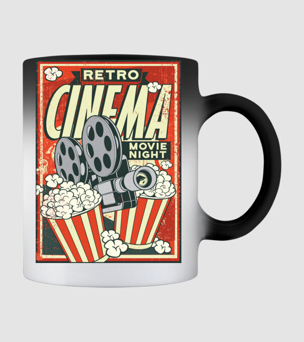 Afiș cinema retro model negru pe tricou
