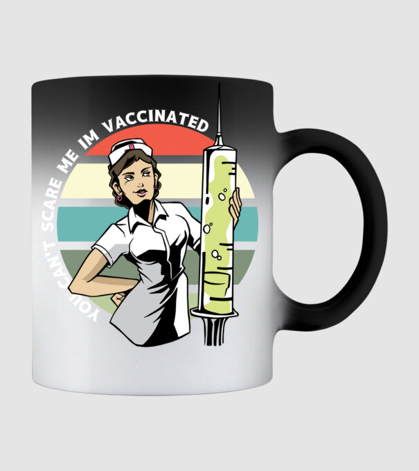 Nu mă poți speria cu nimic, sunt vaccinat model negru pe tricou