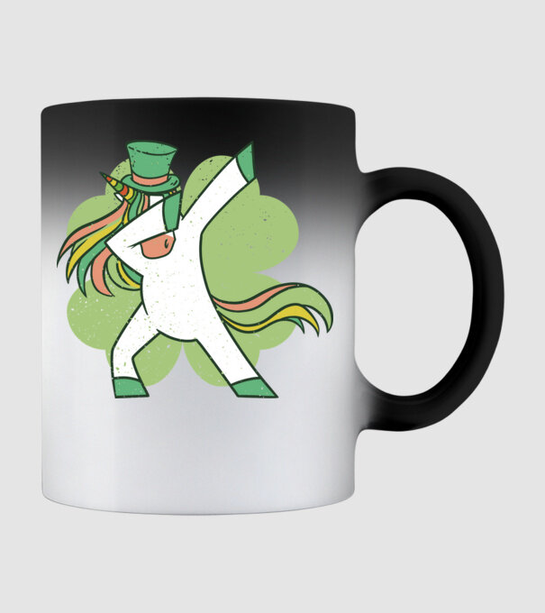 St Patrick Unicorn DAB model negru pe tricou