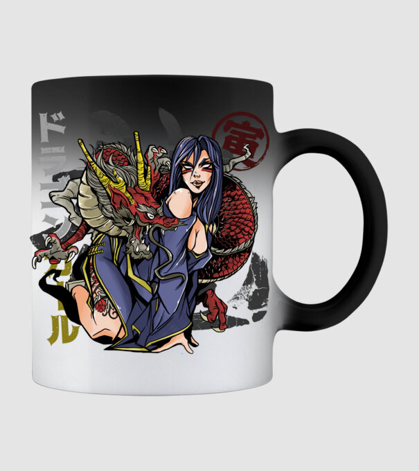 Dragon sexy Anime model negru pe tricou