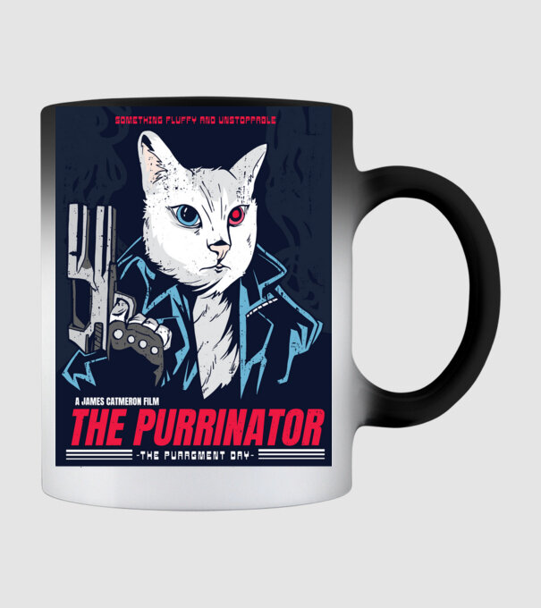 The Purrinator Pisică model negru pe tricou