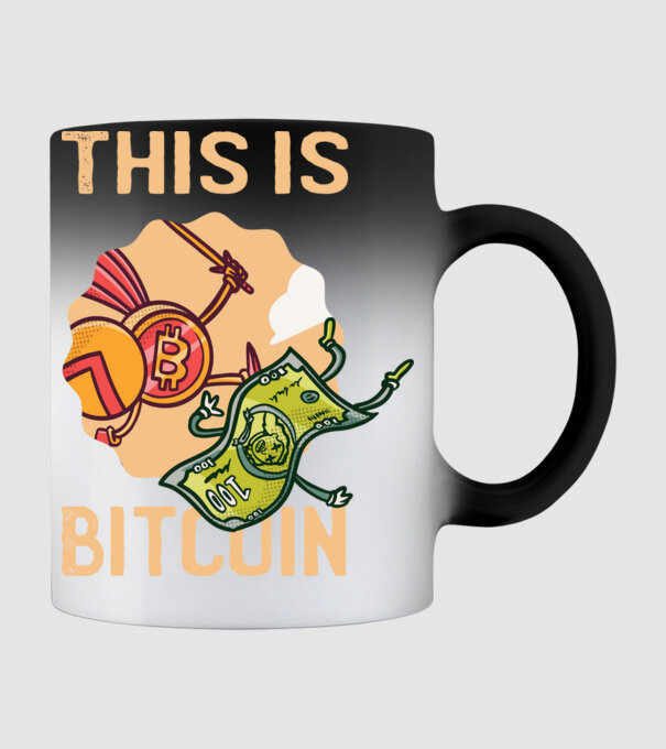 This is Bitcoin model negru pe tricou