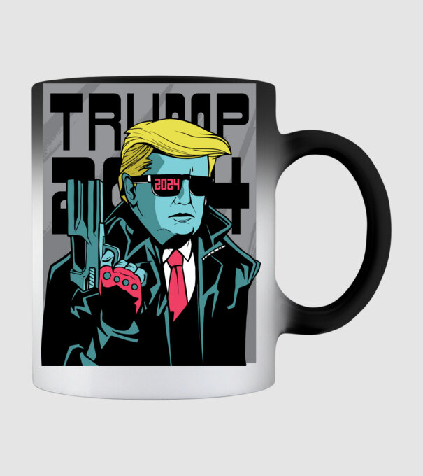 Trump Terminator 2024 model negru pe tricou